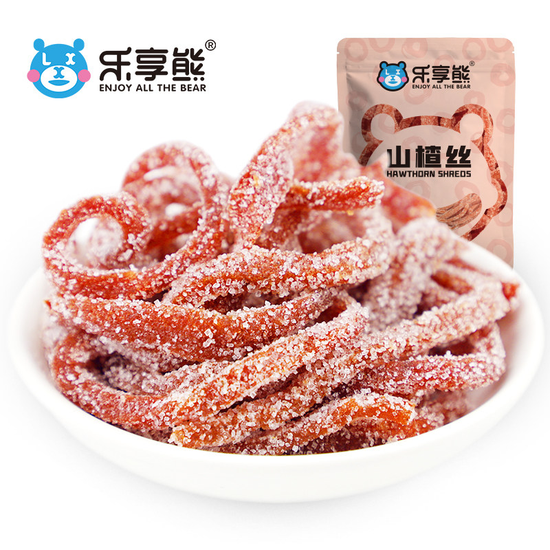 乐享熊雪山楂丝碎丁500g山楂条蜜饯商用零食酸甜可口冰粉搭配