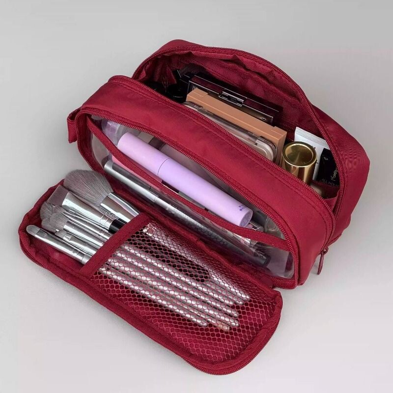 可以装下一切！良品同款笔袋旅行化妆包大容量分区收纳包极简新款