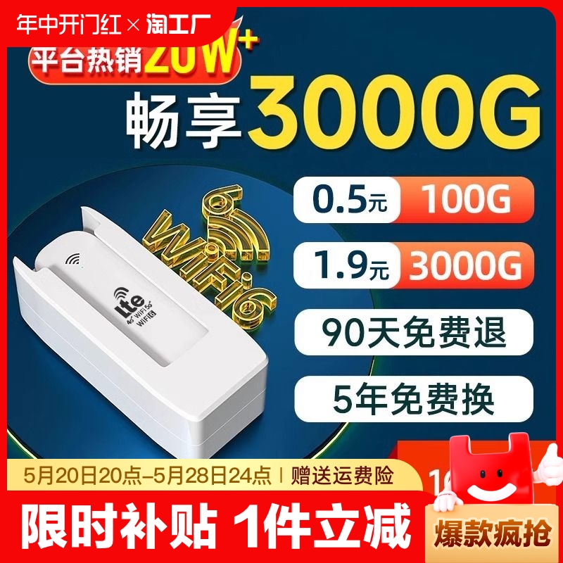 热销10W+件随身WiFi5G试用3000G