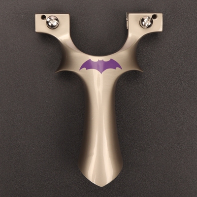 新款蝙蝠9025弹弓快压户外射击合金竞技大威精准度扁皮皮筋金属