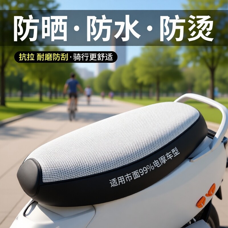 电动车坐垫套座套防水防晒四季通用加厚皮革防烫摩托车防雨隔热