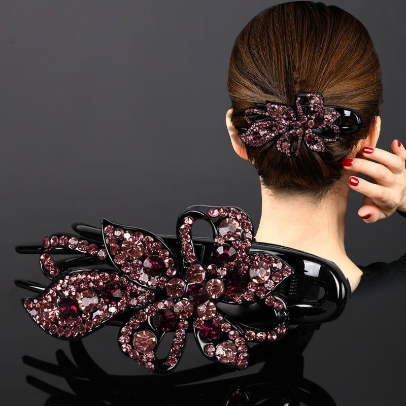 水钻抓夹中号优雅后脑勺发夹女镶钻高级感韩国发夹子精致高端盘发
