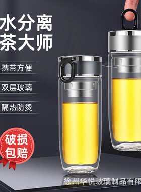 玻璃鹅蛋杯双层提环透明
