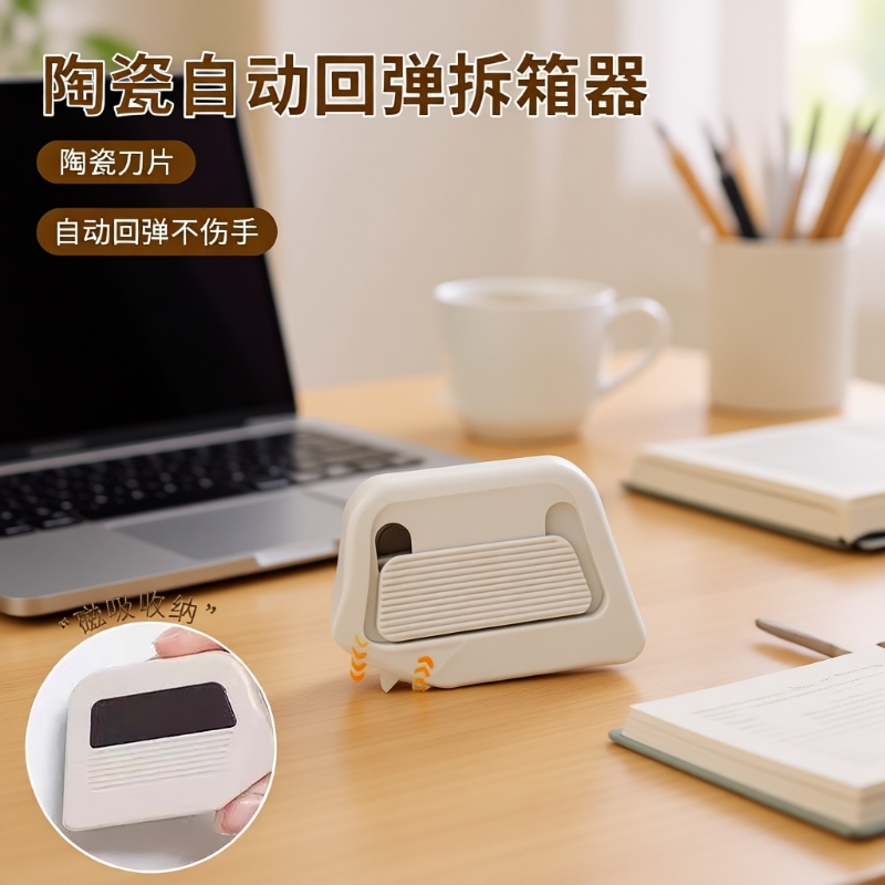 磁吸陶瓷开箱器安全开箱刀拆纸箱神器快递拆箱小刀迷你便携美工刀