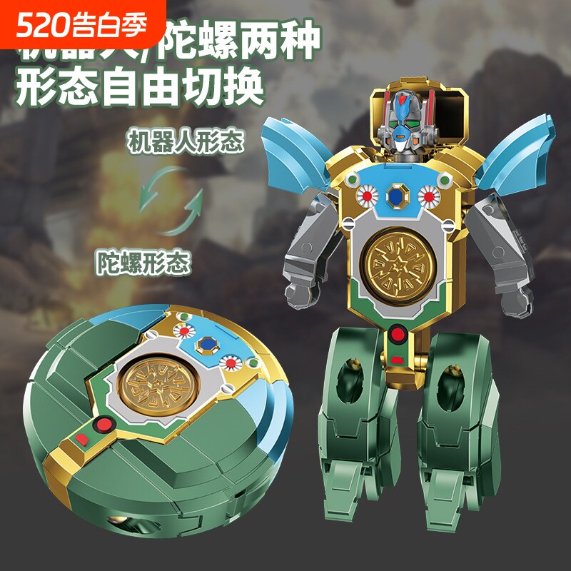 新款变形机器人指尖陀螺儿童玩具旋转解压机械手指陀螺小玩具礼物
