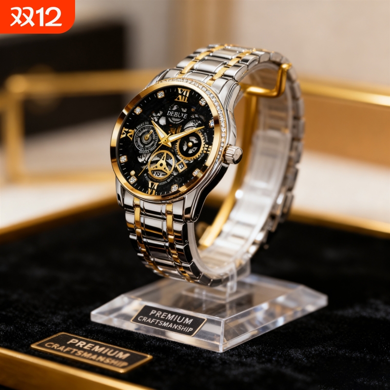 瑞士同款青少年初高中学生手表男款简约潮流全自动机械防水石英表