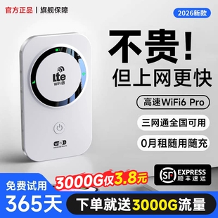 网络高品质宽带无限速wi 2026款 智能wifi新款 无线移动官方正品 上网卡车载插卡路由器全国流量 fi6便携式