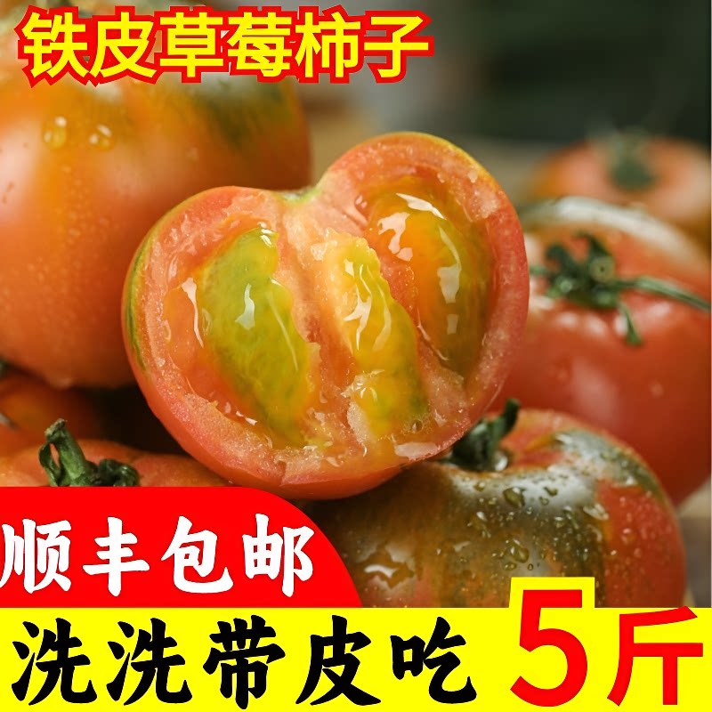 顺丰丹东铁皮西红柿水果柿子碱地草莓自然吃水果新鲜番茄现摘