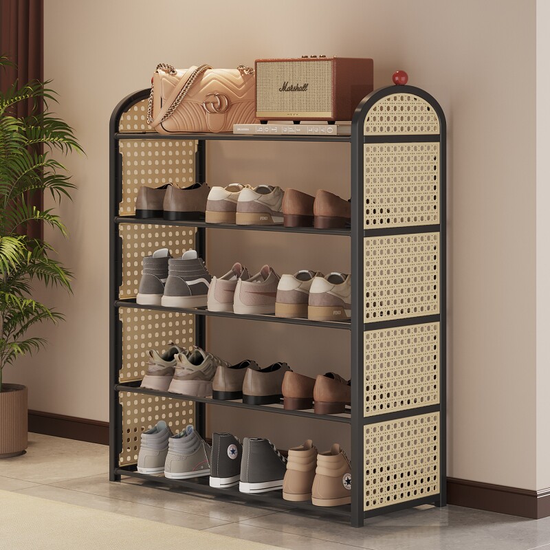 鞋架多层家用门口藤编鞋柜室内小窄学生宿舍出租房用鞋子收纳架子