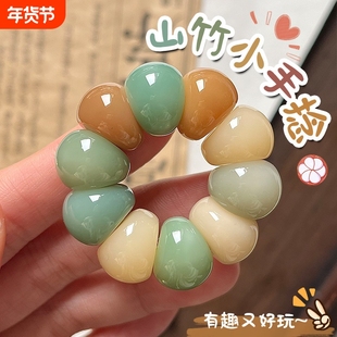 山竹菩提手串手捻学生文玩大肠菩提根指尖把件盘玩饰品干磨原籽