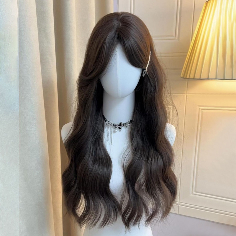 假发女长发自然水波纹中分八字刘