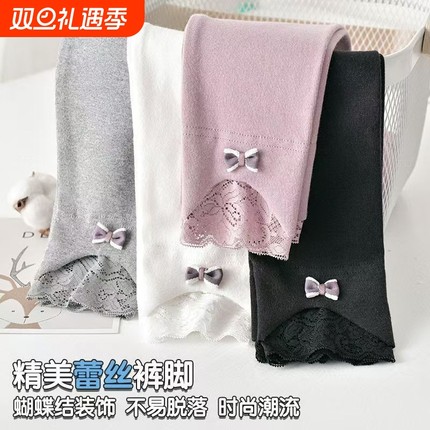 2025女童打底裤春秋洋气外穿秋季女孩儿童女宝春装爆款长A175白色