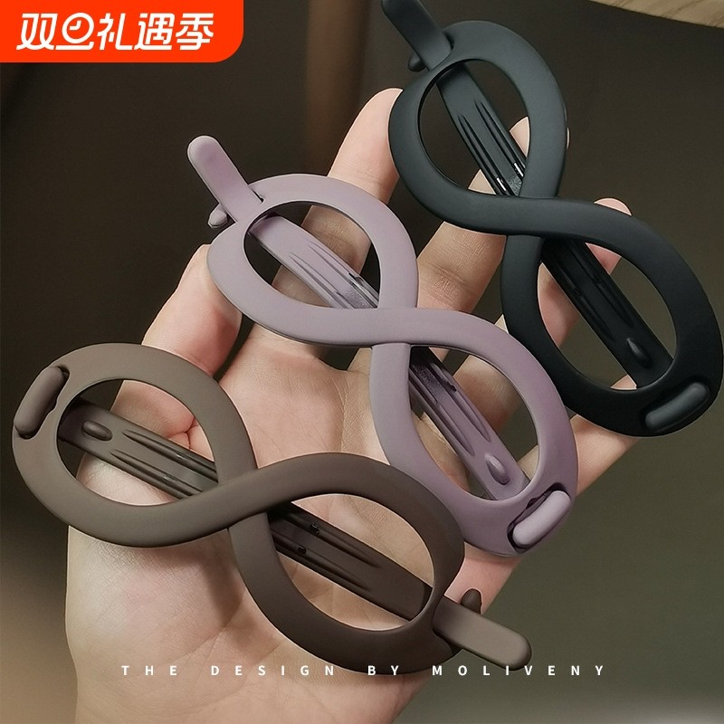 发夹新款磨砂夹子头饰女后脑勺盘发扣夹耐用8字马尾发扣发卡抓夹