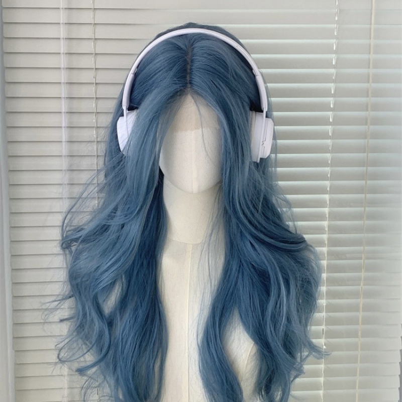 小清新假发女真全头套蓝色