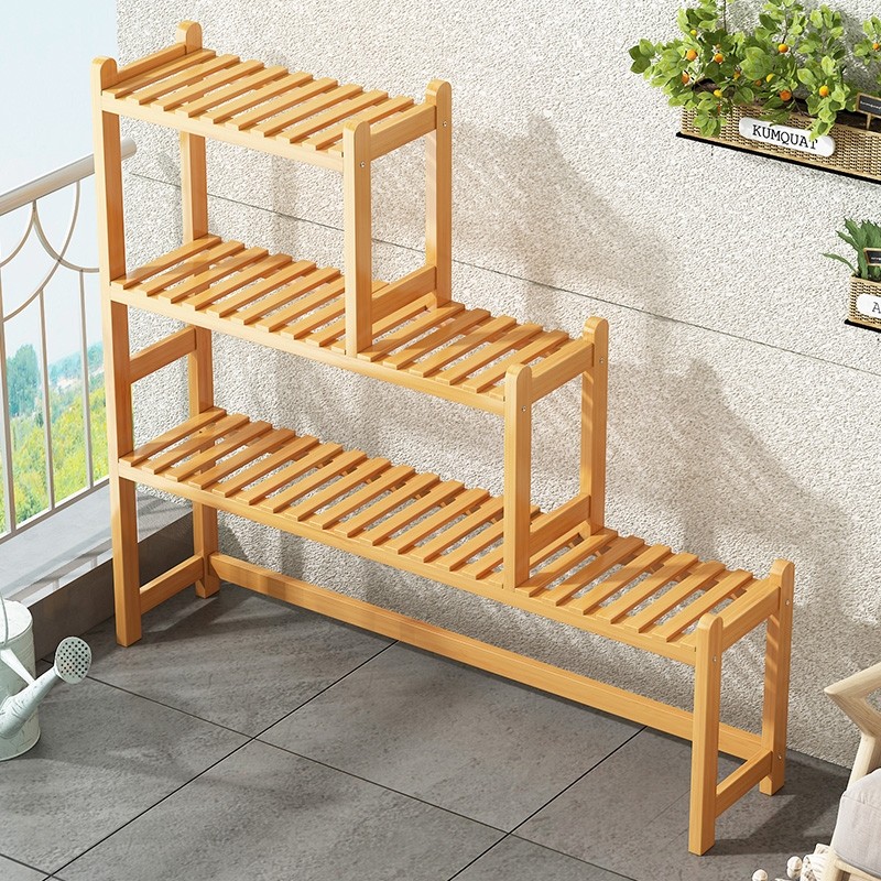 花架子客厅落地式简约植物摆放置物架阳台室内多层多肉实木花盆架