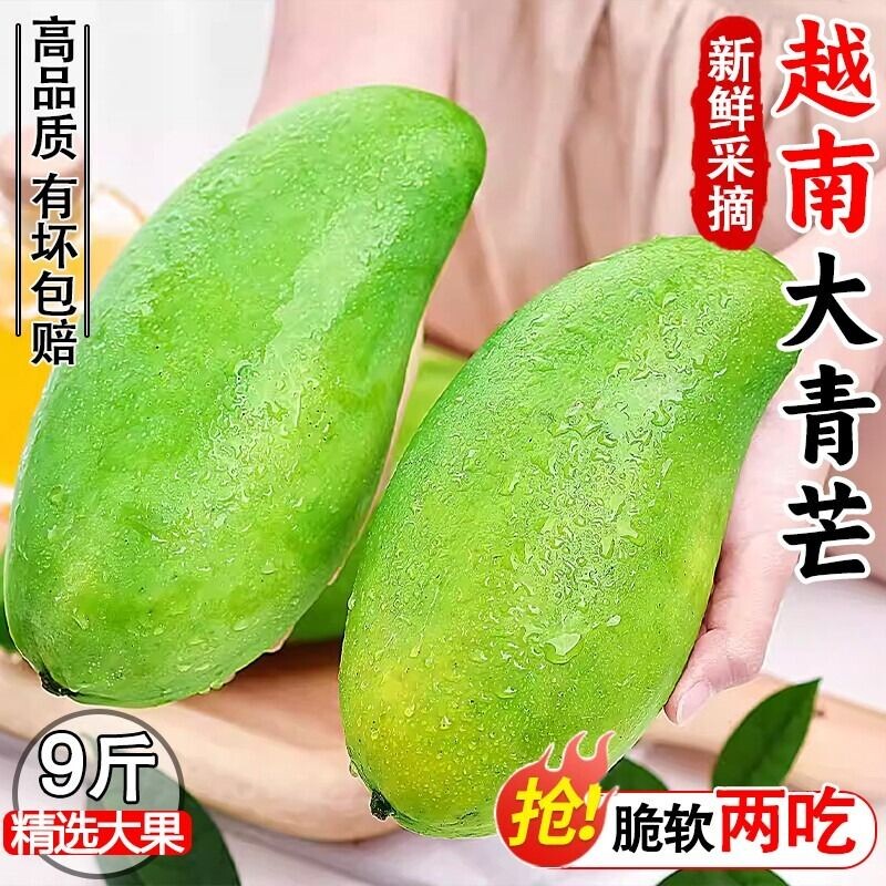 正宗大青芒果花越南新鲜生熟两吃大果型应季水果酸脆甜芒现货直发