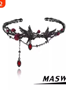 原创设计荆棘系列暗黑甜酷玫瑰乌鸦手镯创意高级感手环高颜值手饰