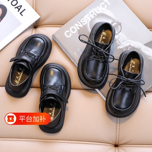 儿童黑皮鞋2026春秋新款男童鞋子女童公主鞋女孩单鞋豆豆鞋英伦风