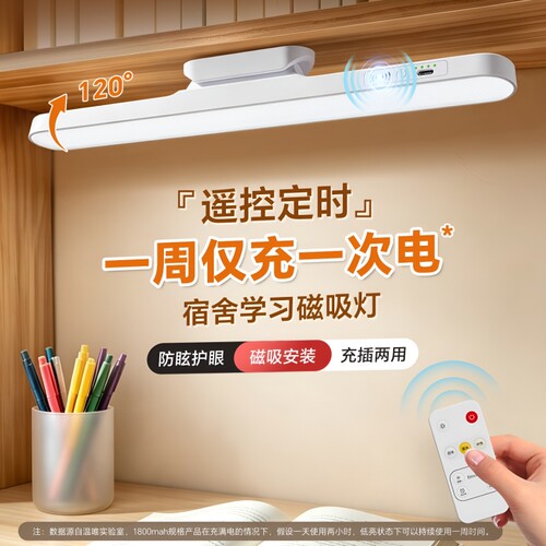 壁挂式宿舍护眼学习灯充电磁吸附