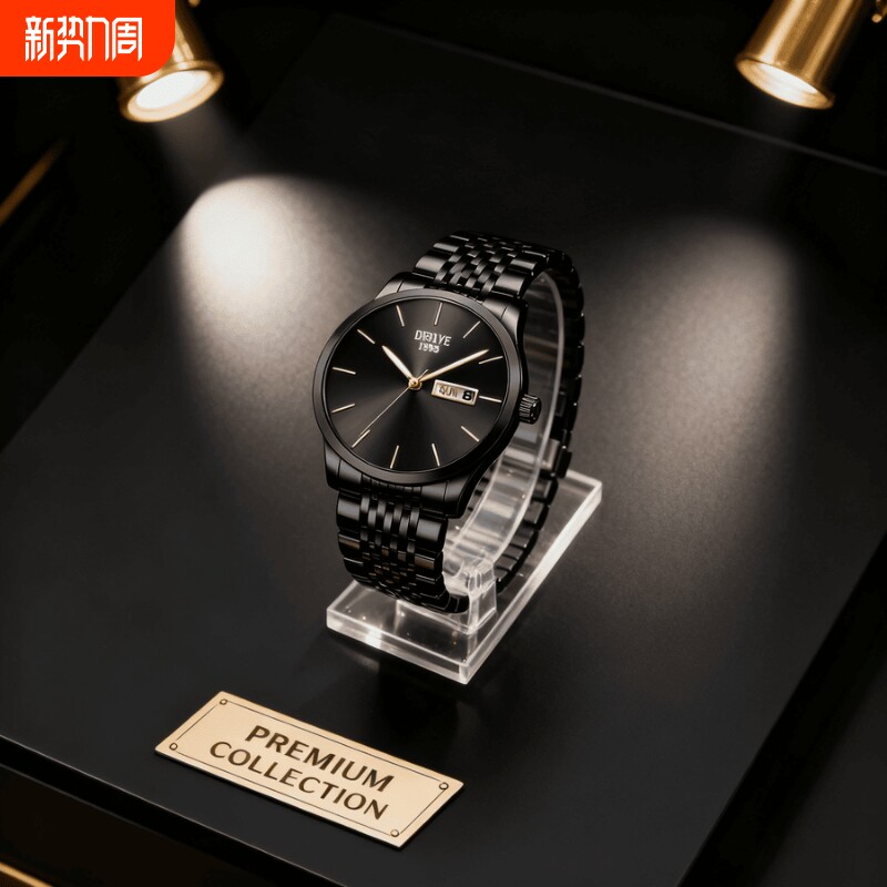 男士手表男正品名牌全自动非机械表钢带男款商务防水石英腕表老人