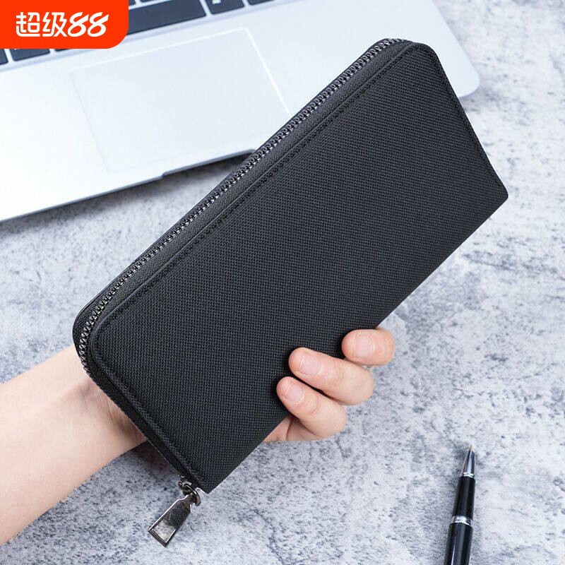 帆布手拿包长款拉链钱包男款2026新款潮大容量休闲男式钱夹零钱包