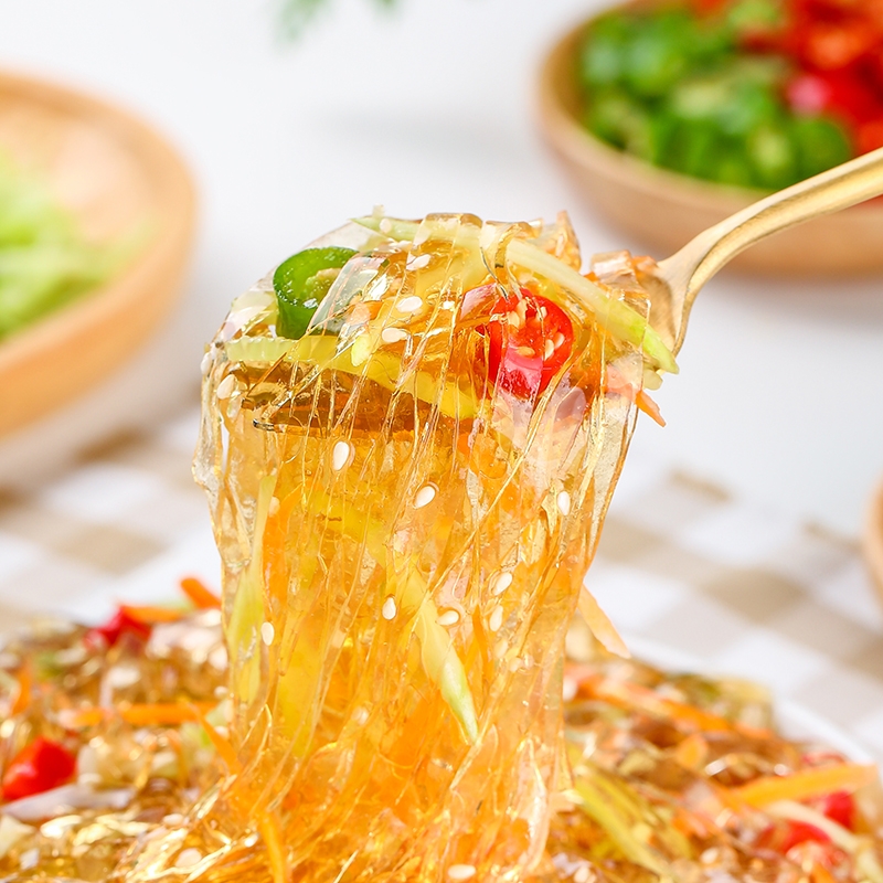 海藻晶粉即食0脂肪低卡水晶海藻粉条轻食免煮凉粉丝饱腹代餐沙拉