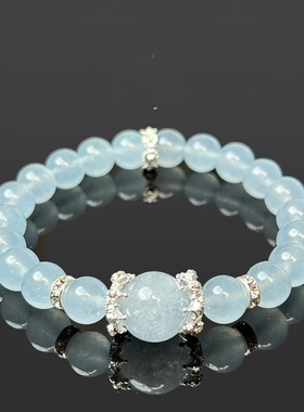 高货蓝玉髓diy款水晶手链时尚爆款女小红书抖音直播工厂批发代发