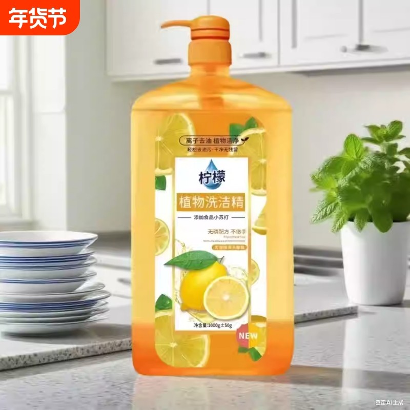 冷水去油家用洗洁精食品级厨房洗碗大桶柠檬果蔬水果蔬菜餐具强力