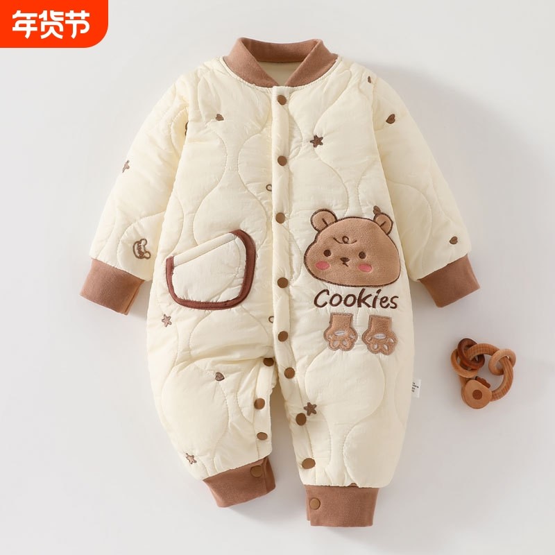 冬季婴儿连体棉袄夹棉加绒加厚宝宝棉服三防面料新生儿棉服外穿,童装/婴儿装/亲子装,棉袄/棉服,淘宝优惠券,粉丝福利购,淘宝优惠卷