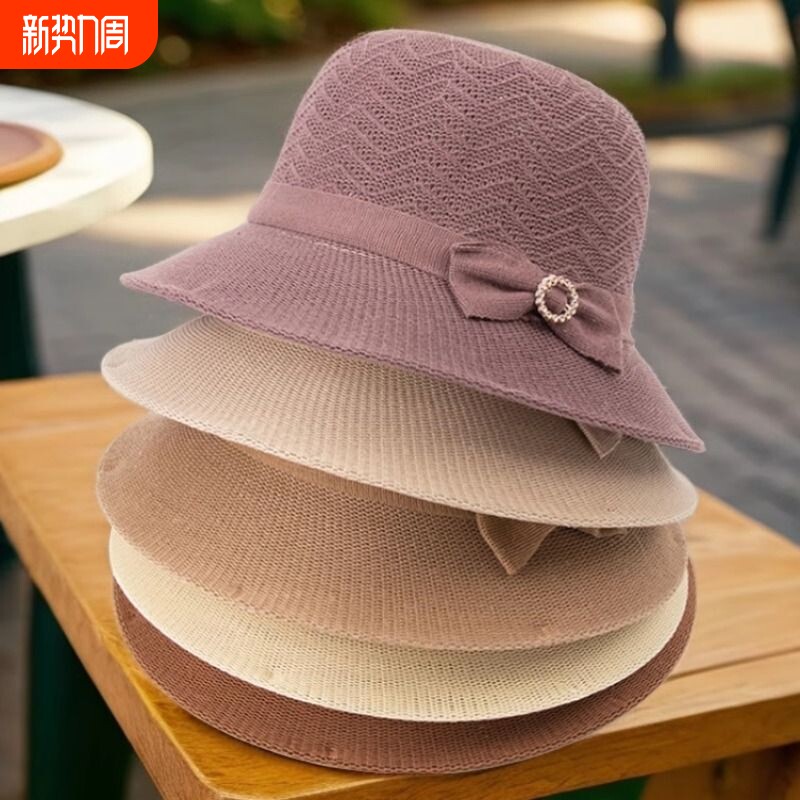 春夏天老人帽子女奶奶盆帽妈妈渔夫帽薄中老年人遮阳凉帽防风大檐