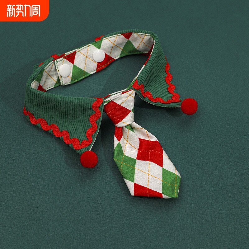 新款万圣节领带宠物圣诞节项圈领结围兜狗狗围巾领带猫咪新年比熊