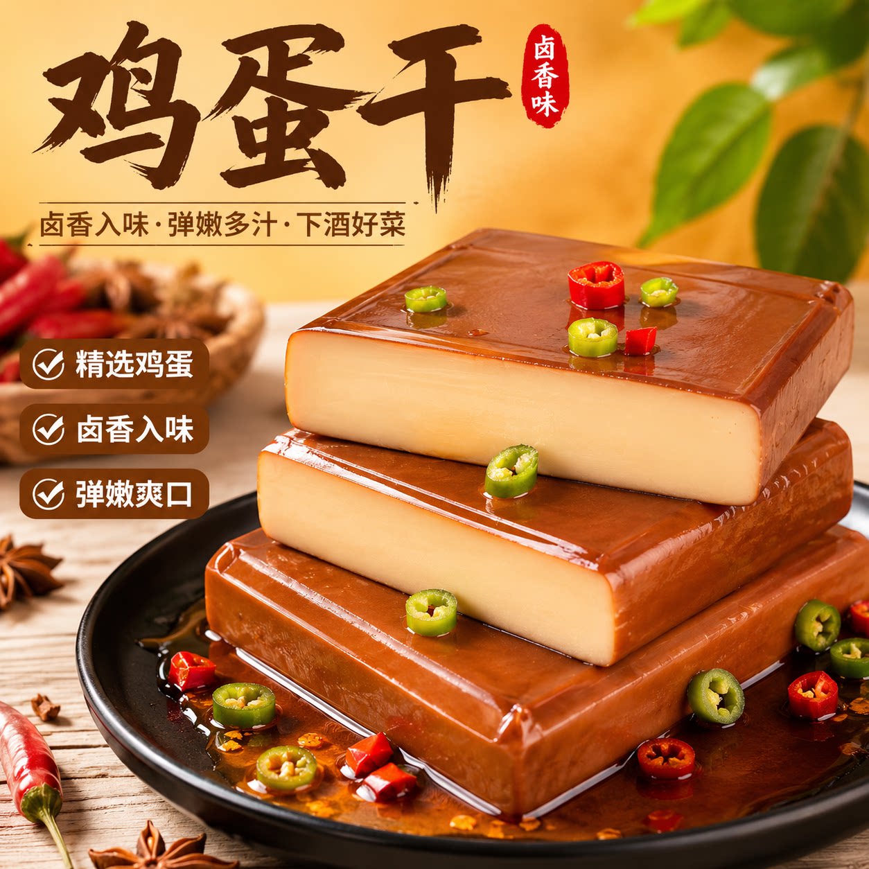 鸡蛋干即食酱香卤味鸡蛋干休闲零食小包装凉拌炒菜食材