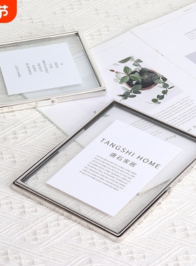 跨境货源 北欧ins风旋转金属相框摆台67810寸透明diy标本厂家批发