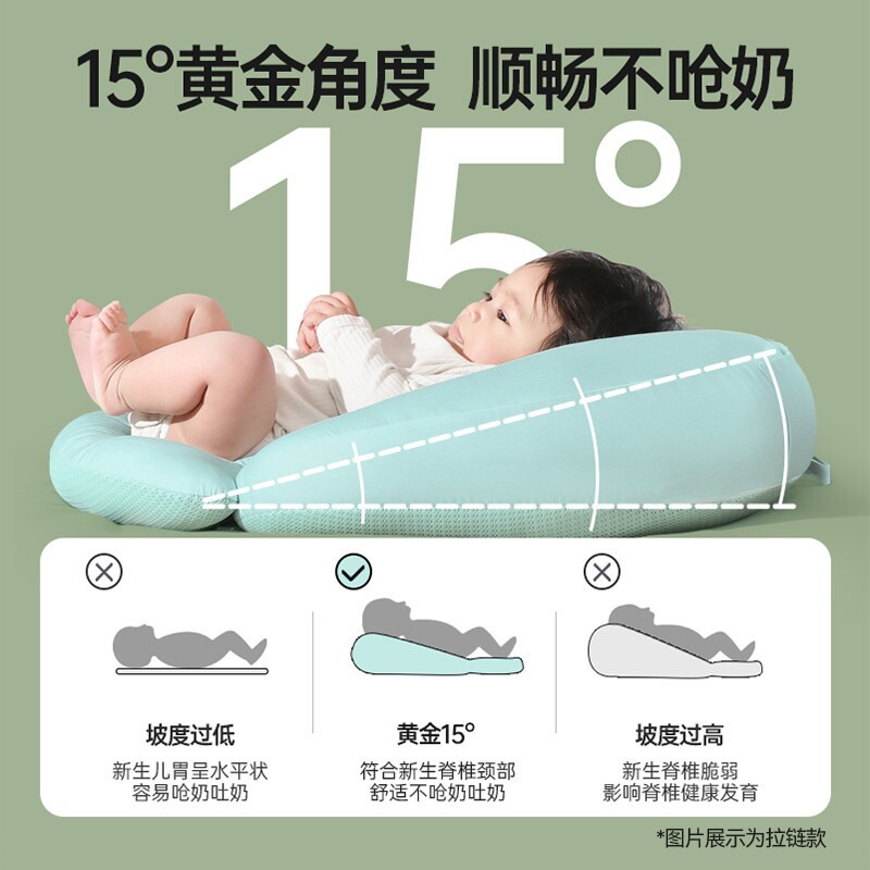 taoqibaby斜坡枕喂奶斜坡垫防吐奶哺乳枕新生婴儿奶床奶喂奶