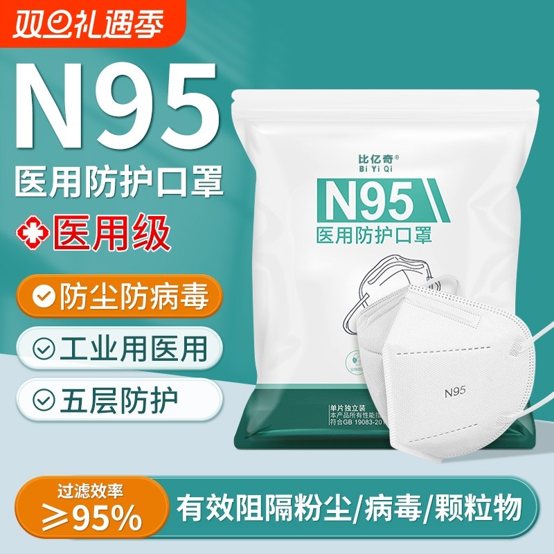n95级医用防护口罩一次性医疗成人灭菌级独立包装外科防粉尘工业