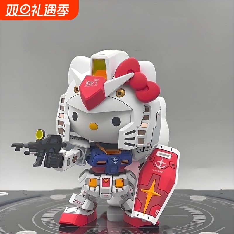 凯蒂猫网红潮玩新品Hello Kitty模型玩具手工diy桌面手