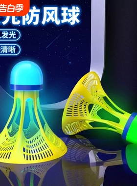 室外防风夜光羽毛球 LED发光耐打尼龙塑料夜间娱乐训练专用羽毛球