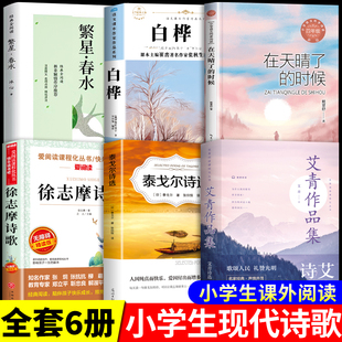小学生现代诗繁星春水冰心四年级下册阅读课外书必读正版 读本儿童现代诗歌集合集Q 艾青诗选泰戈尔戴望舒徐志摩现代诗集大全精选