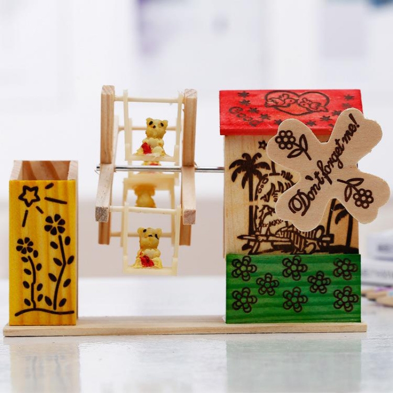 发条式八音盒木质工艺生日礼物白色风车音乐盒创意木质音乐盒厂家