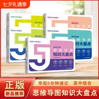 高中知识大盘点思维导图5分钟速记2025高考汇总语文数学英语物理化学基础知识必背手册资料工具口袋书地理归纳概念应用技巧早起