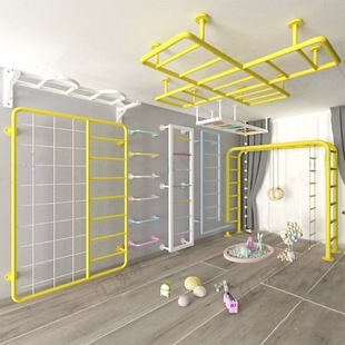 儿童房攀爬云梯室内吊顶包梁攀岩墙幼儿园攀爬架家用体能训练器材