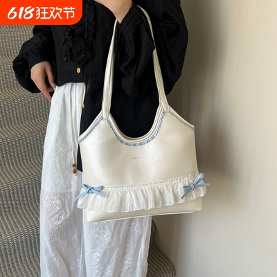 女士大容量托特包硬挺立体大学生上课通勤包夏季新款水桶包推特包