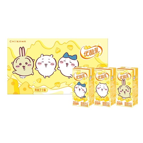 12月伊利优酸乳黄油芝士chiikawa联名含乳饮品200ml*12盒吉伊卡哇