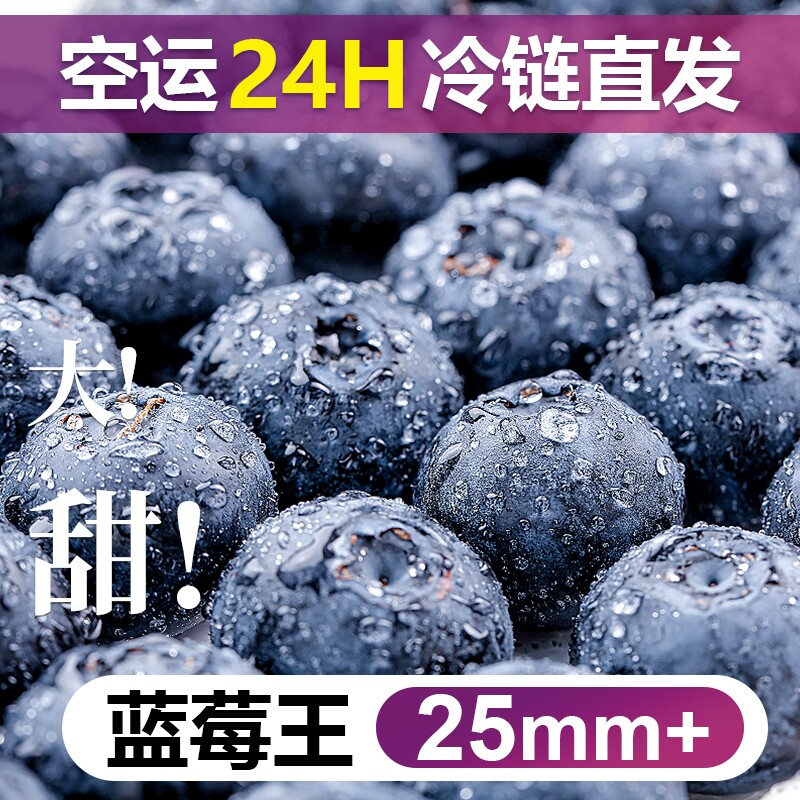 云南蓝莓鲜果特大礼盒当季高山L25花香新鲜水果孕妇怡颗大果盒装