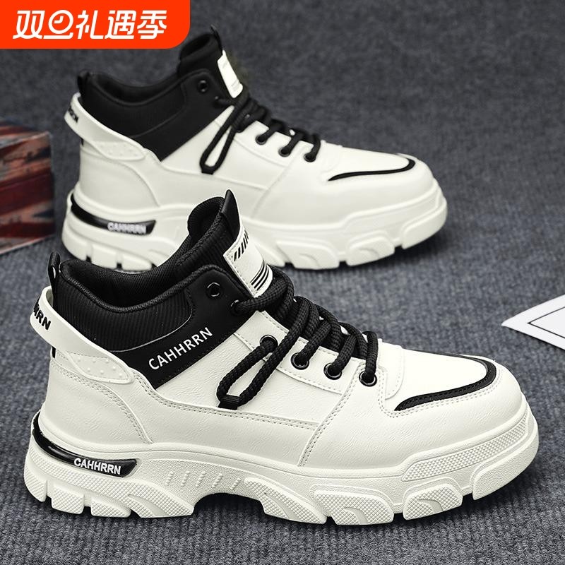 高帮男鞋2025新款秋季工装马丁靴运动休闲潮鞋冬季加绒棉鞋耐磨