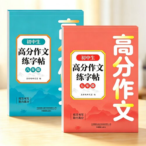 七八年级中考满分作文正楷字帖初中生专用练字帖小升初楷书上下册语文初一适合练的高分优秀中学生78钢笔贴练字本每日一练衡水体