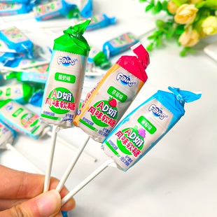 芬仕软糖AD奶老酸奶风味糖果棒棒糖瑞士糖8090后怀旧零食品草莓
