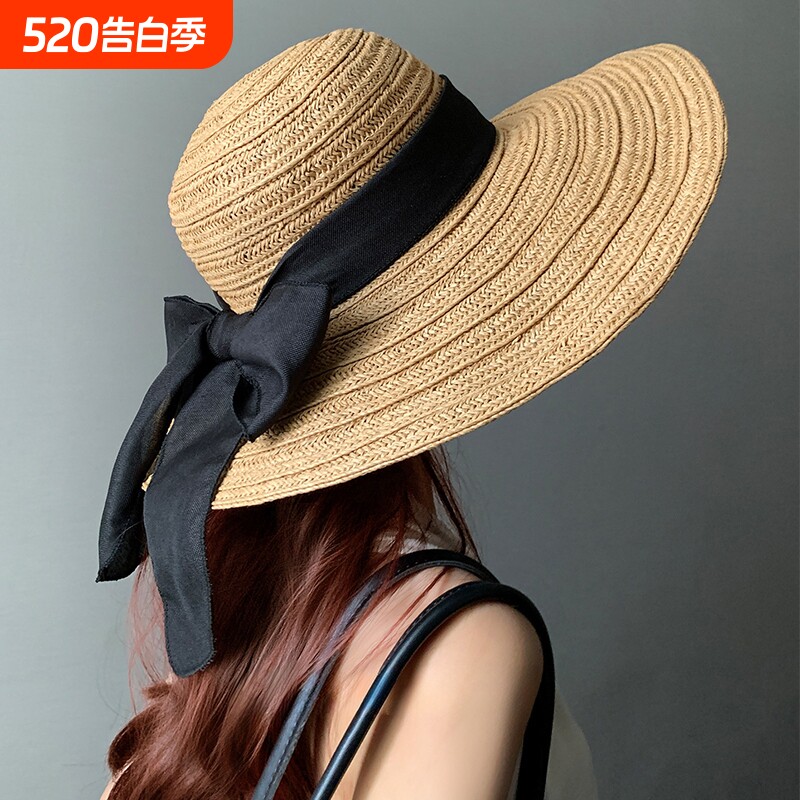 高级感大帽檐渔夫帽女夏季草编帽子新款遮阳防晒设计款草帽显脸小