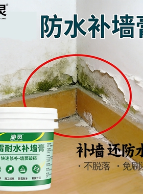 防水补墙膏墙面修补白色腻子粉内墙家用墙体修复净味腻子膏防潮霉