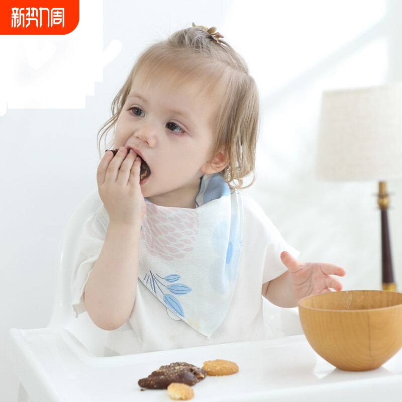 弹棉匠高颜值口水巾防吐奶婴儿纱布三角巾宝宝围嘴新生儿